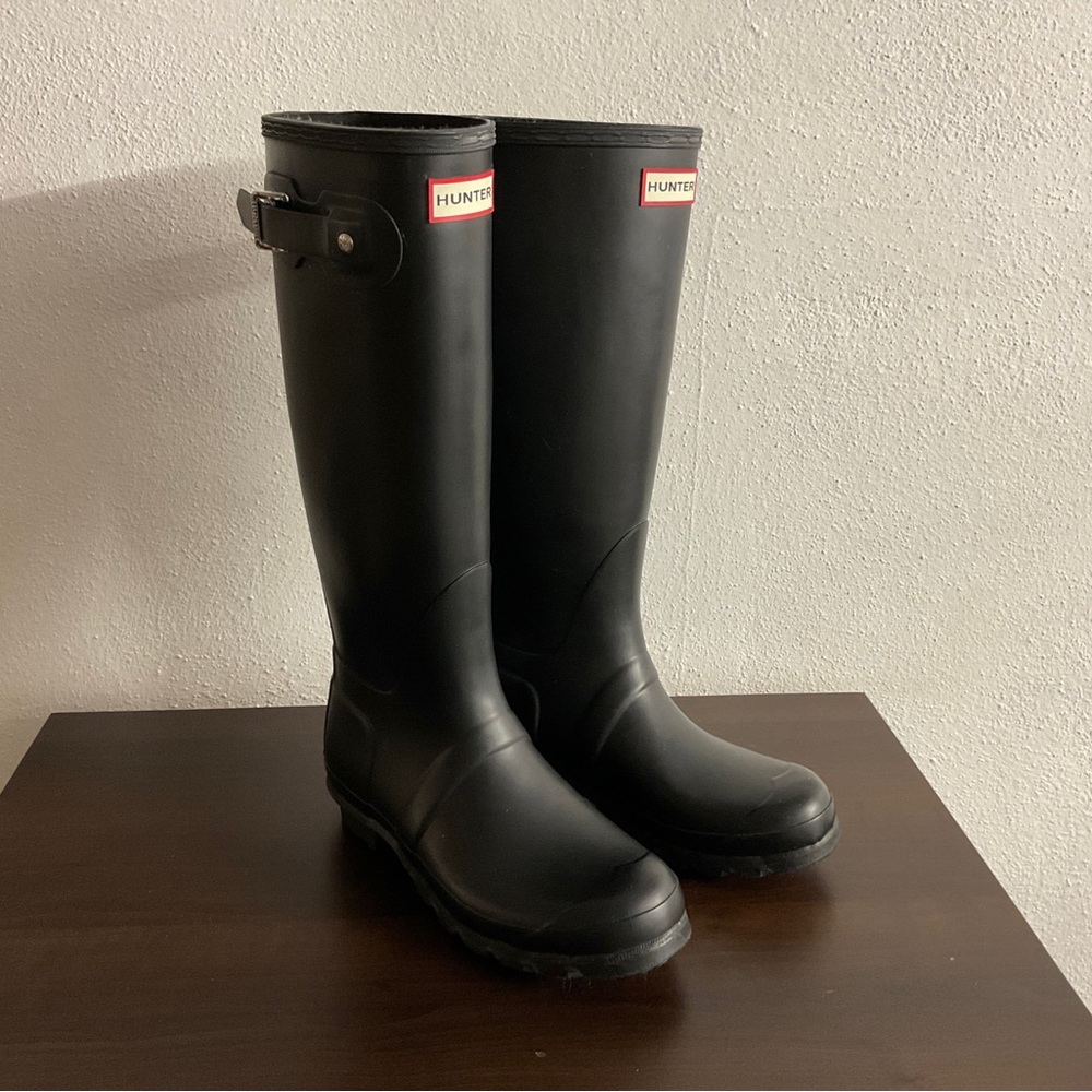 Hunter Original Matte Black Tall Adjustable Rain Boot Sz.7